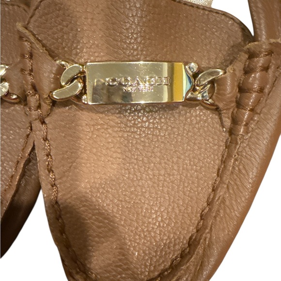 Coach Tan Leather Loafers with Gold Detail - Picture 5 of 6